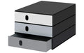 Styro Schubladenbox styroval pro color flow 3 Schubladen, grau / schwarz