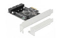 Delock 89241 PCI Express 2x USB 3.0 LP 2x Pfostenbuchse, inkl. Low Profile Blende