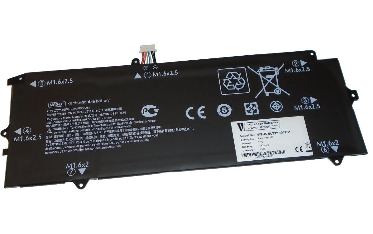 Vistaport Notebook Batteries für HP 7.7V, 4820mAh, 40Wh, 4 Zellen