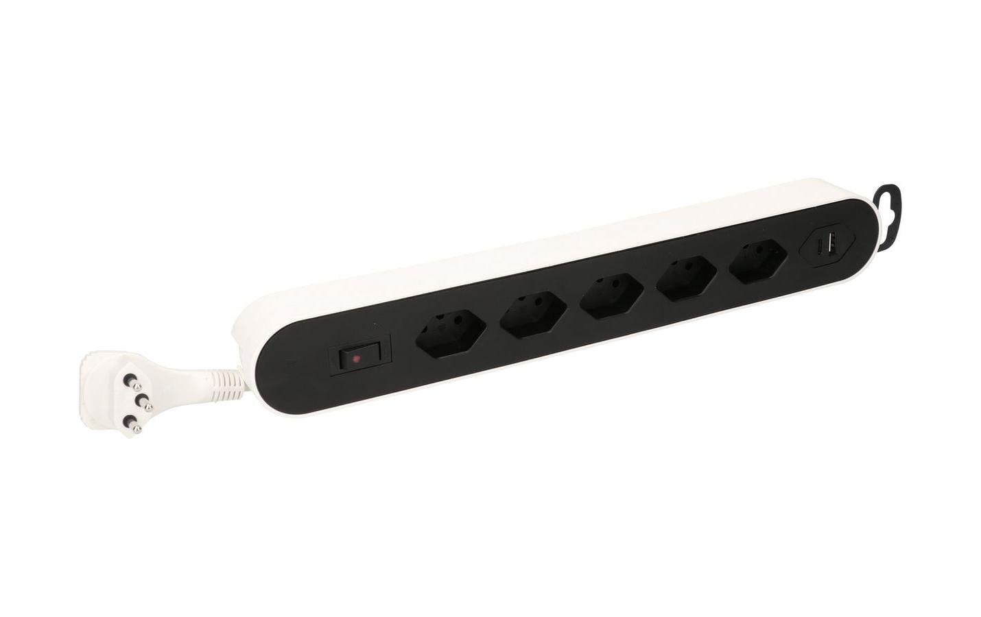 Max Hauri  Steckenleiste Design Line 6x T13 S, USB A+C 3.4A, 2.2m Zul., weiss