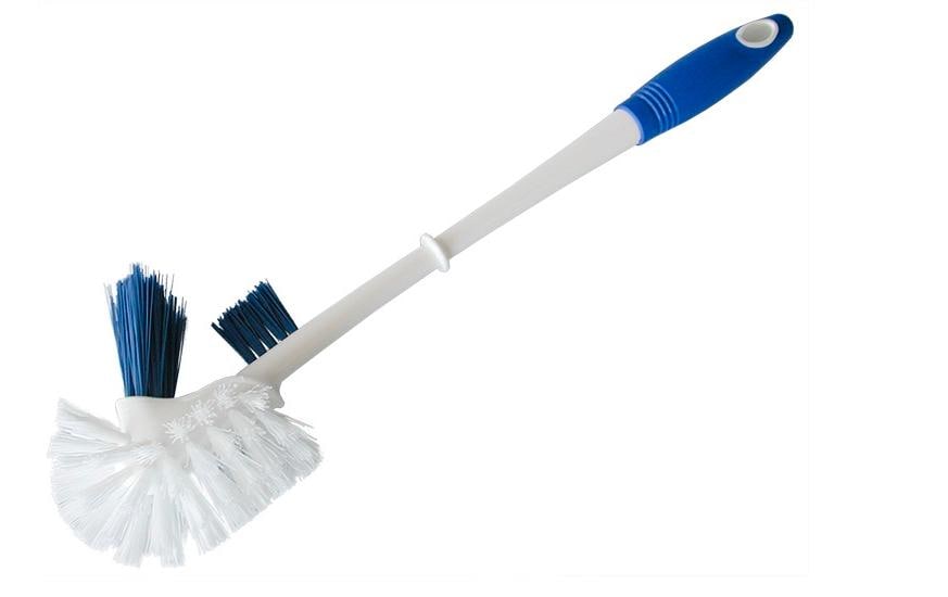 WC-Besen Doppelrandreiniger chrom/weiss