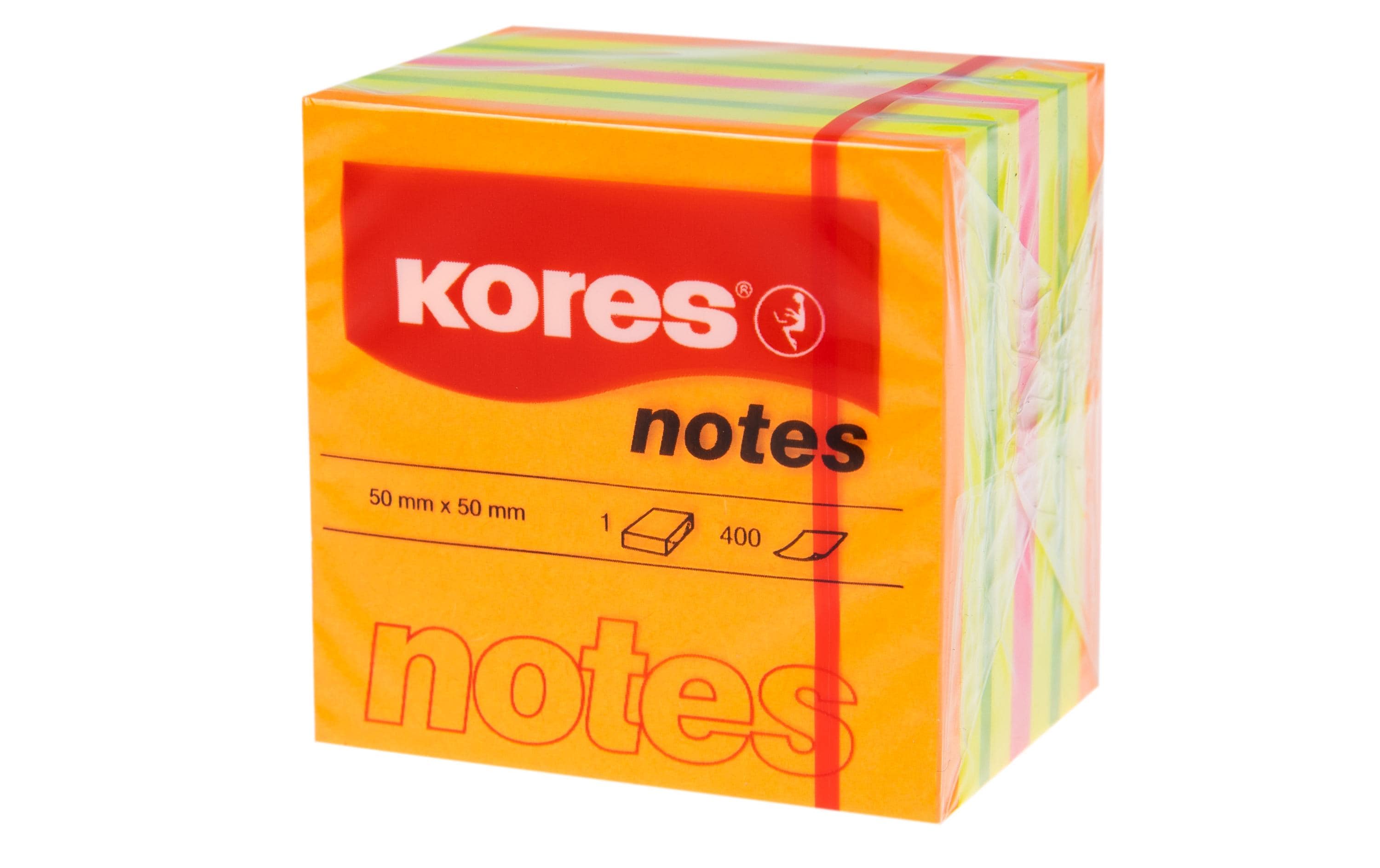 Kores Haftnotizen Würfel Neon 1 Block, 400 Blatt, 50 x 50 mm