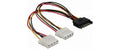 Delock Y-Kabel Kabel: 1x SATA zu 2x Molex 20cm