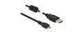 Delock USB2 Kabel A-MicroB, 1m, schwarz für USB2.0 Geräte, 480 Mbps