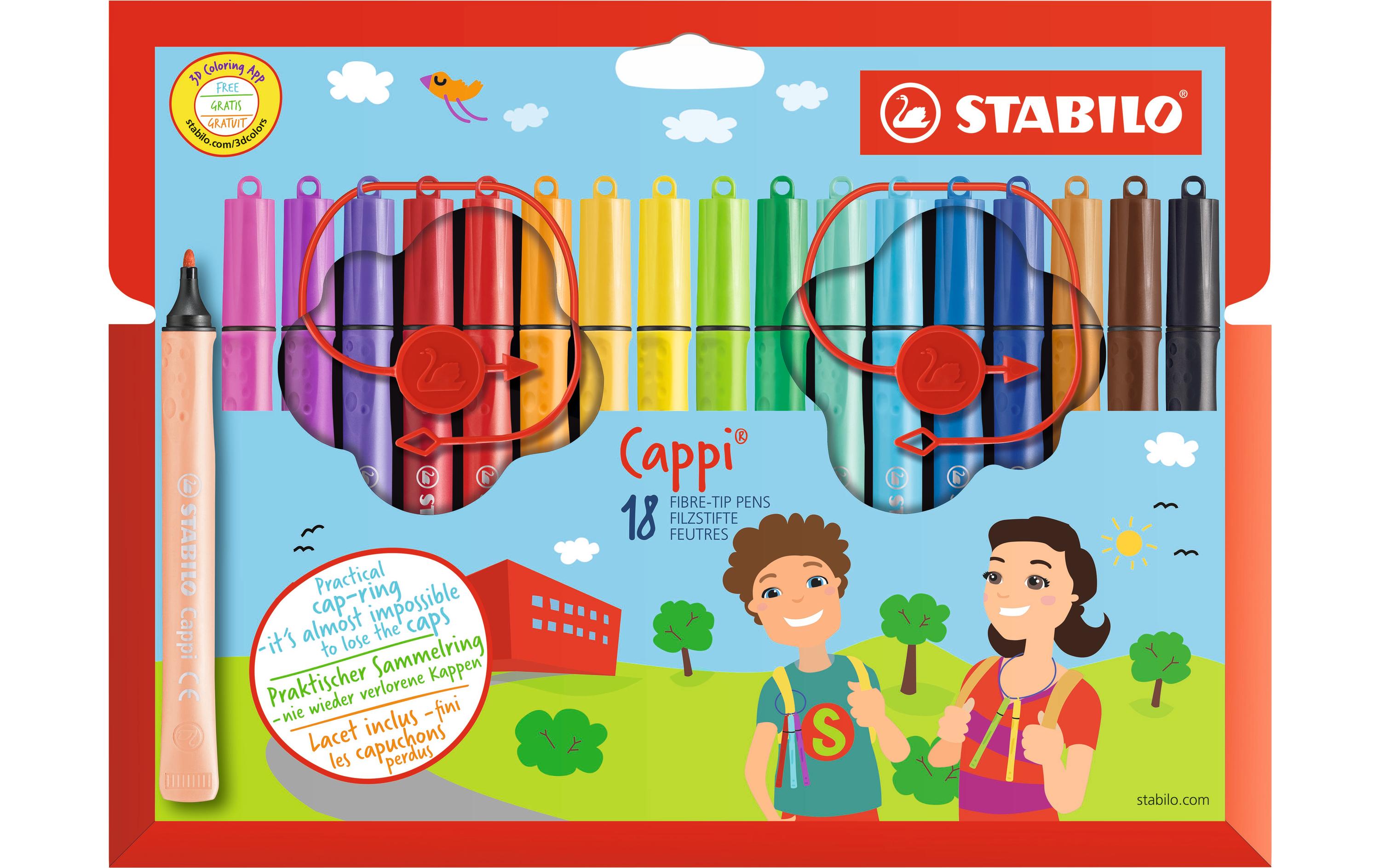 STABILO Cappi Fasermaler 18er Etui