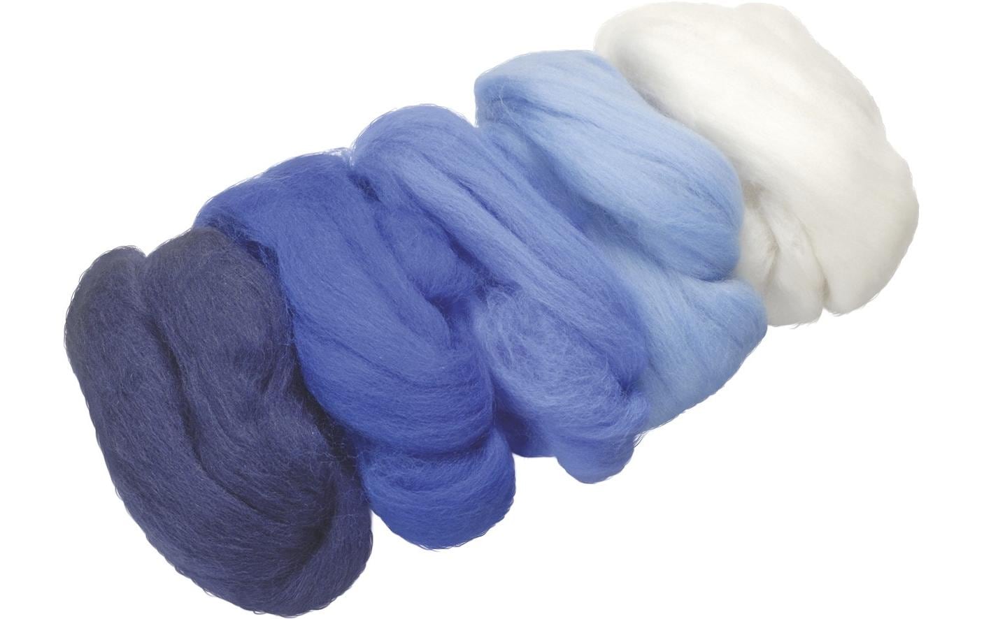 Heyda Filzwolle Merino Blau Mix 50g, 100% Wolle