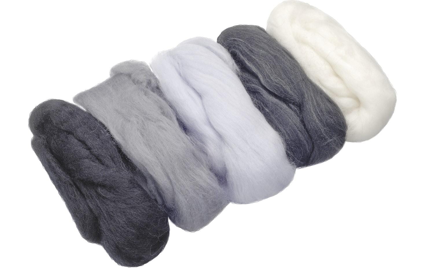 Heyda Filzwolle Merino Grau Mix 50g, 100% Wolle