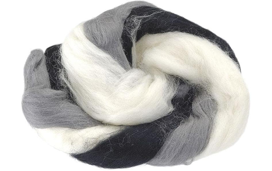 Heyda Märchenwolle 3-Strang-Mix Schwarz 50g, 100% Merinowolle