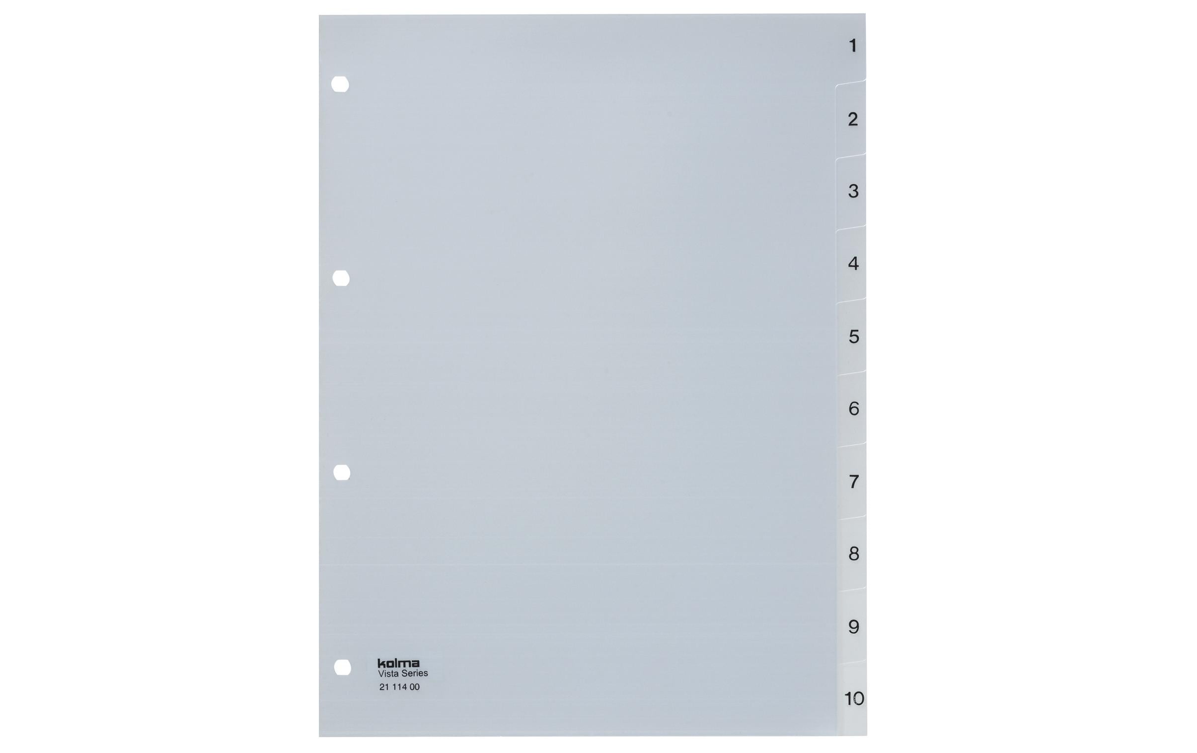 Kolma Register A4 Vista 1-10 Transparent, 10-teilig