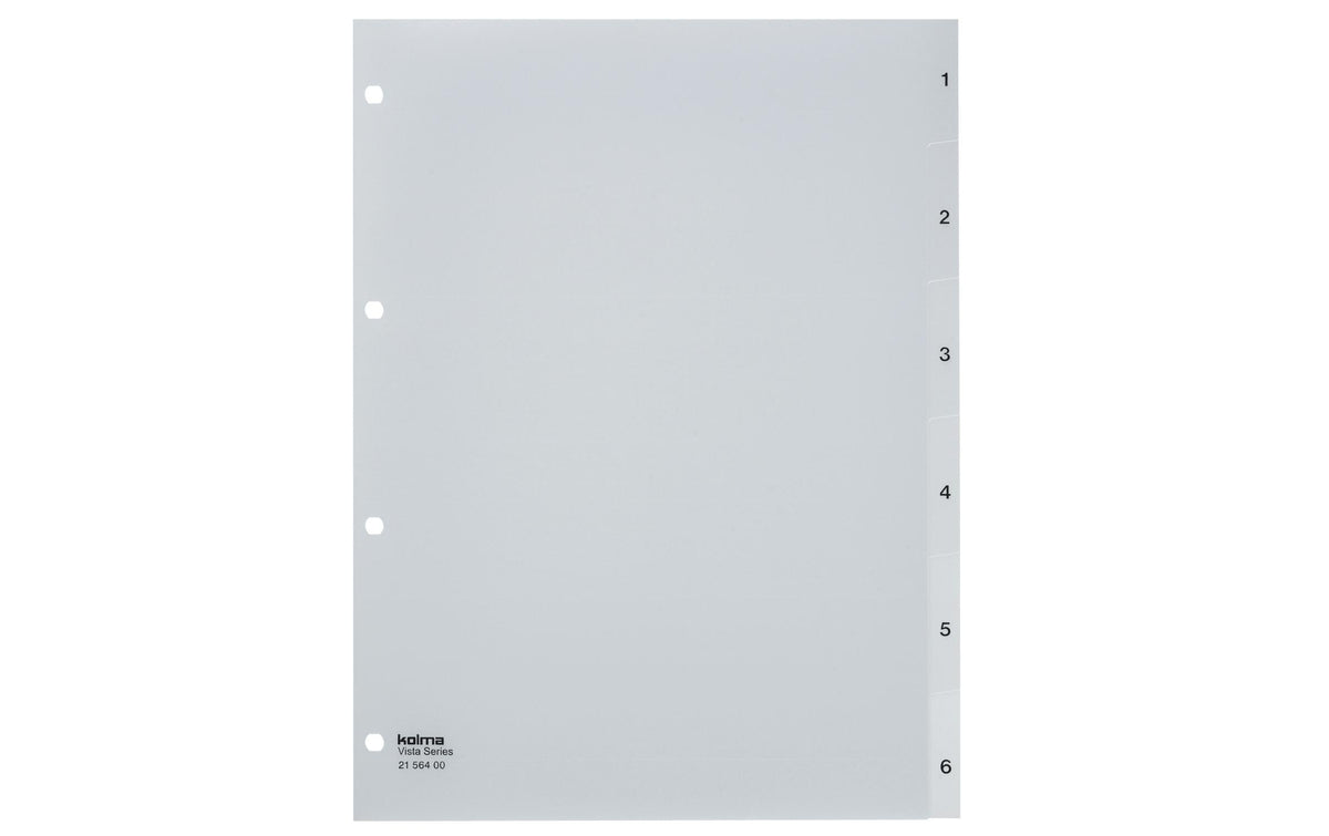 Kolma Register A4 Vista 1-6 Transparent, 6-teilig