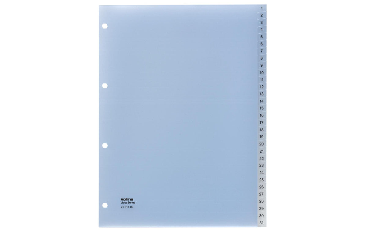 Kolma Register A4 Vista 1-31 Transparent, 31-teilig