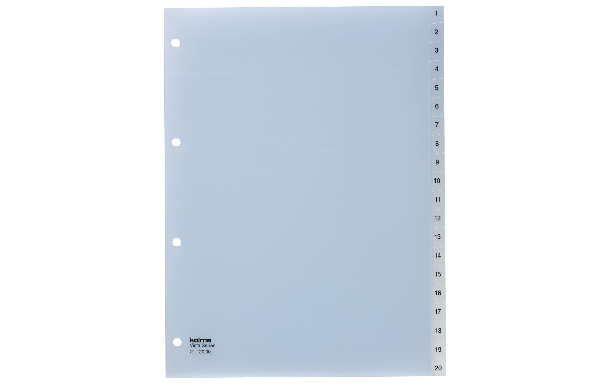 Kolma Register A4 Vista 1-20 Transparent, 20-teilig