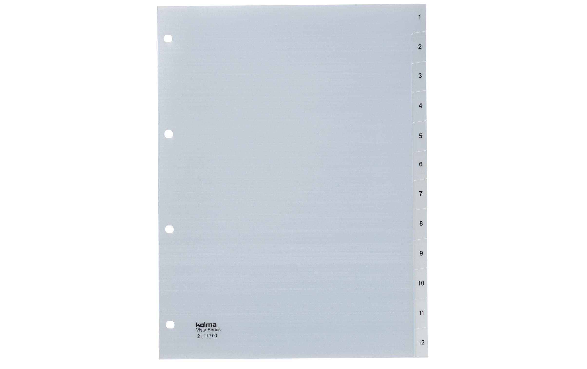 Kolma Register A4 Vista 1-12 Transparent, 12-teilig