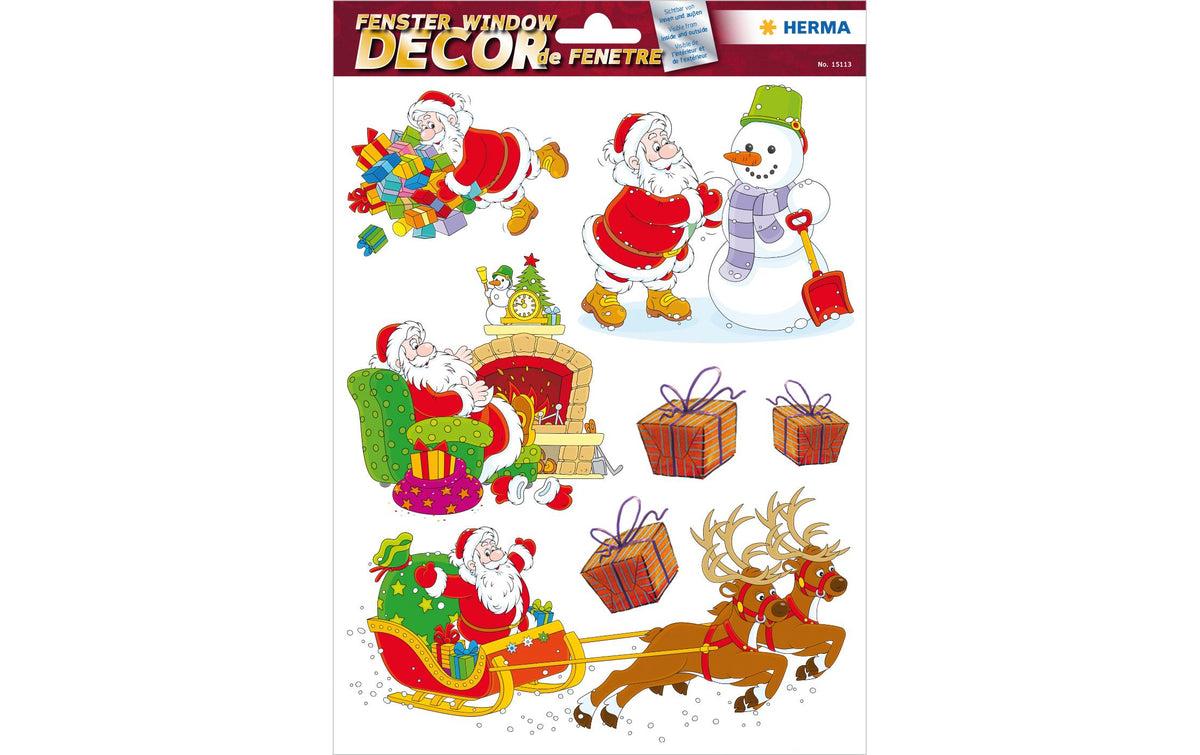 Herma Fensterbild Weihnachtsmann 1 Blatt mit Fenstersticker