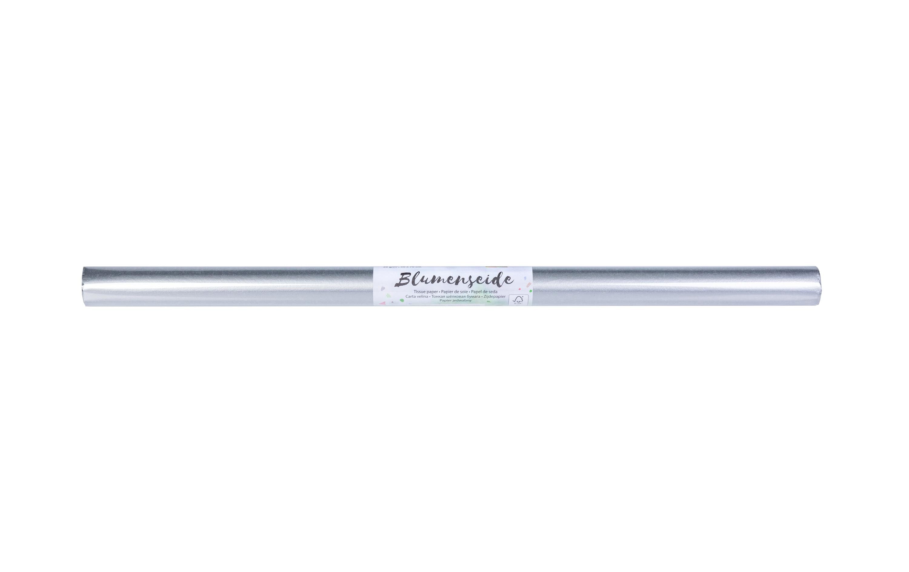 Folia Seidenpapier 20 g/m², 50 x 70 cm 6 Bogen auf Rolle, silber