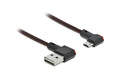Delock USB2 Kabel A-MicroB gewinkelt, 0.5m 90/270° gewinkelt, beidseitig einsteckbar