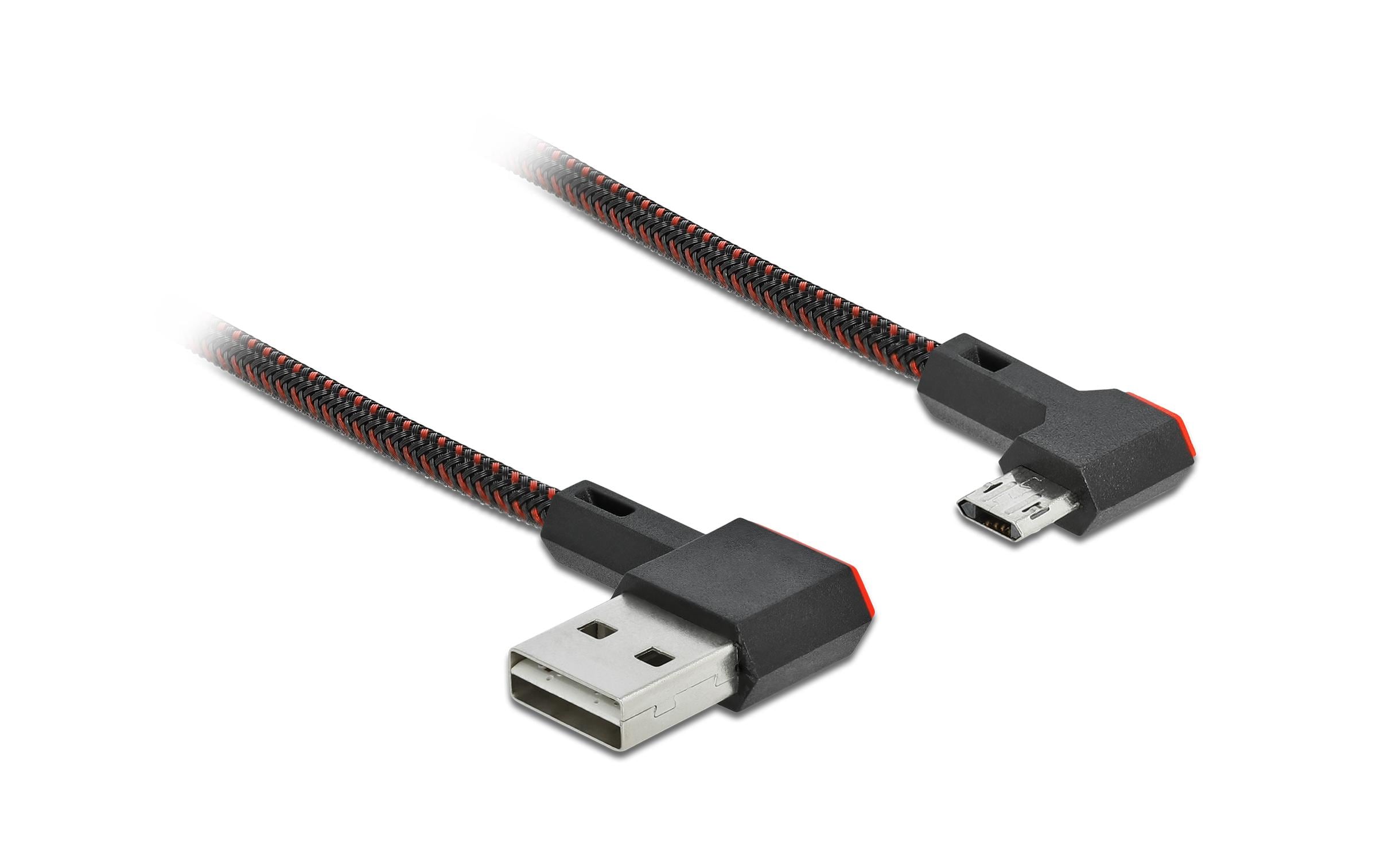 Delock USB2 Kabel A-MicroB gewinkelt, 0.5m 90/270° gewinkelt, beidseitig einsteckbar