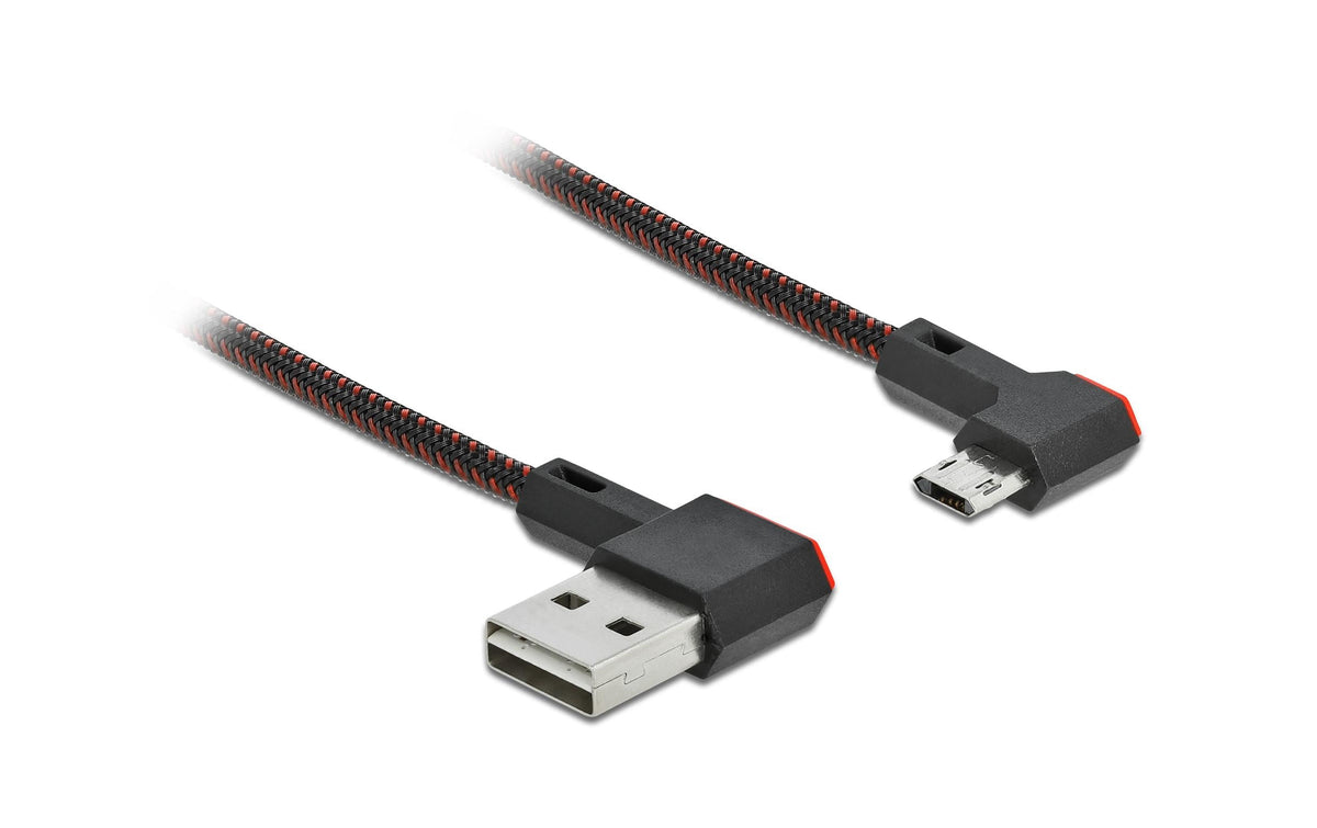 Delock USB2 Kabel A-MicroB gewinkelt, 1m 90/270° gewinkelt, beidseitig einsteckbar