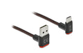 Delock EASY USB2.0-Kabel A-C: 0.5m, schwarz oben/unten gewinkelt,beidseitig einsteckbar