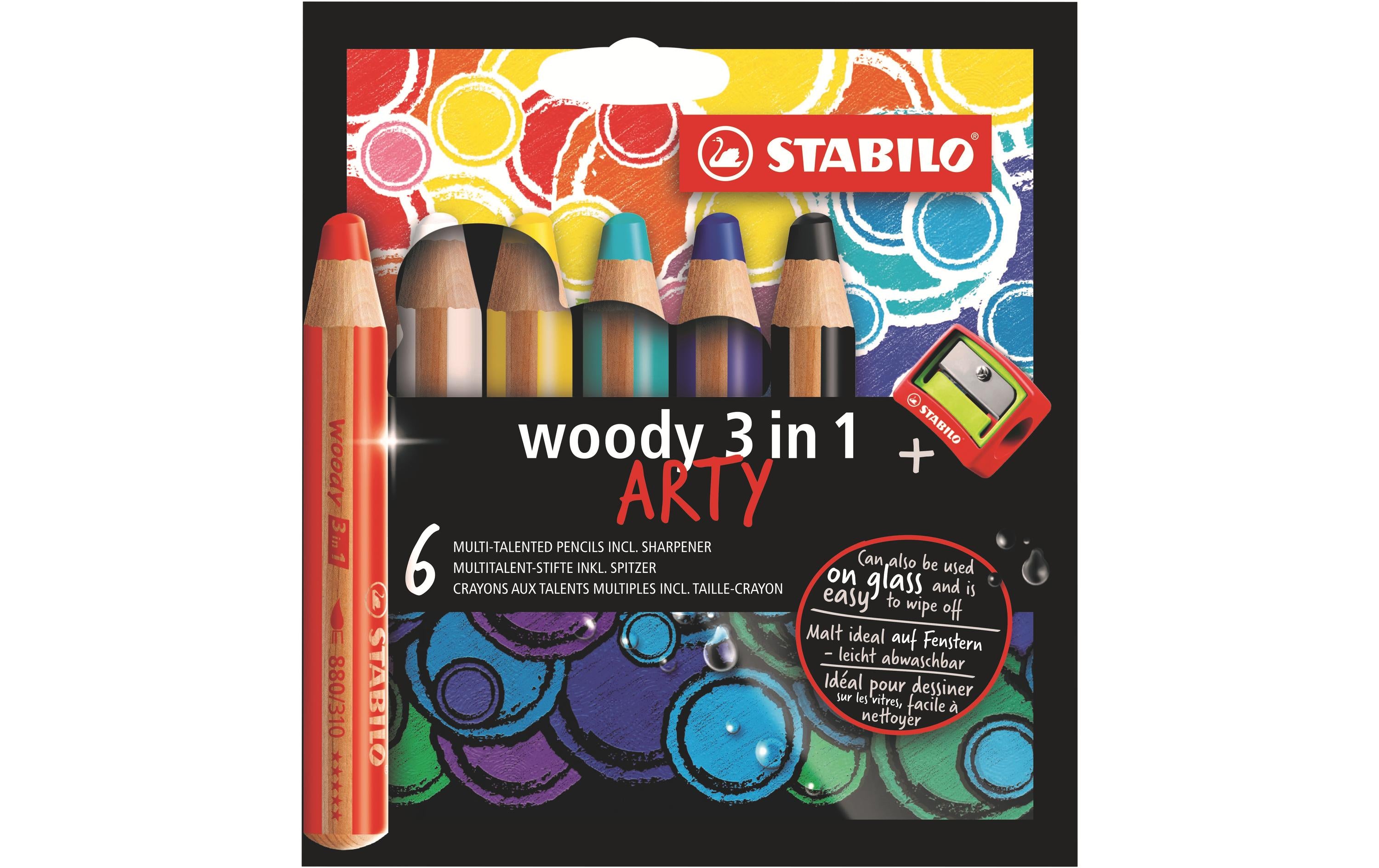 STABILO Woody 3 in 1 Malstift ARTY 6er Etui