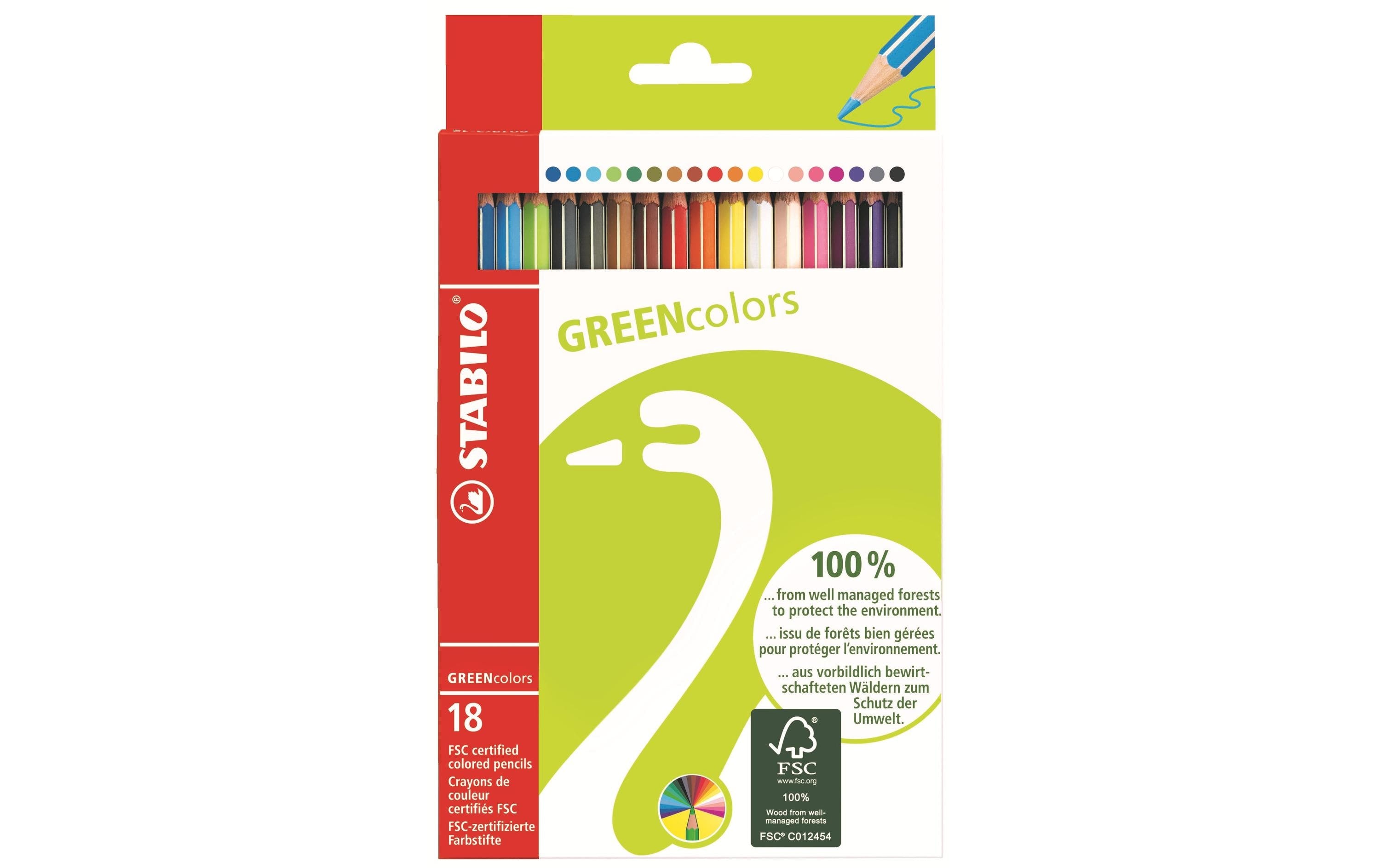 STABILO GREENcolors Farbstifte 18er Etui