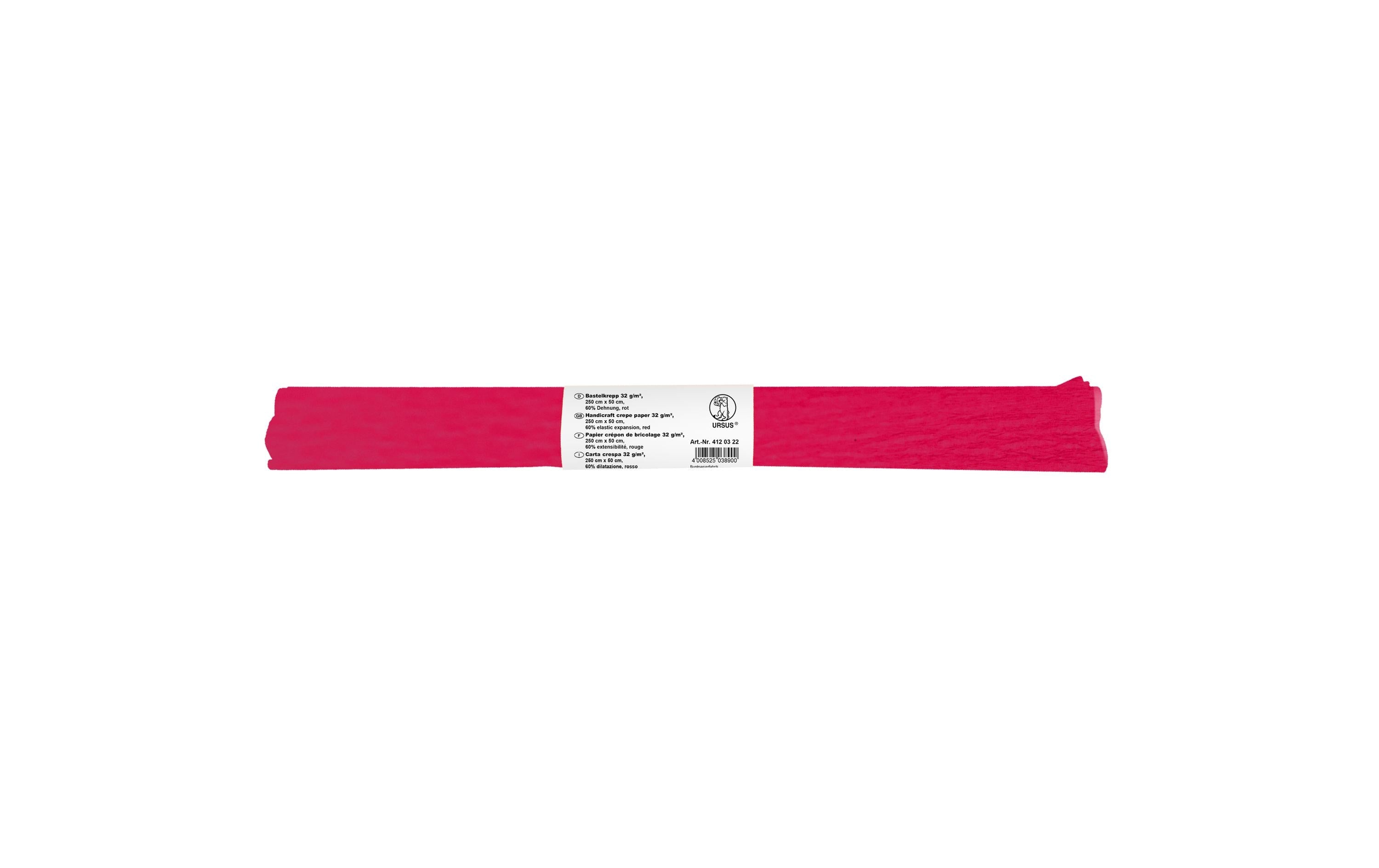 Ursus Krepppapier 32g/m2, 50 x 2.5 m, rot