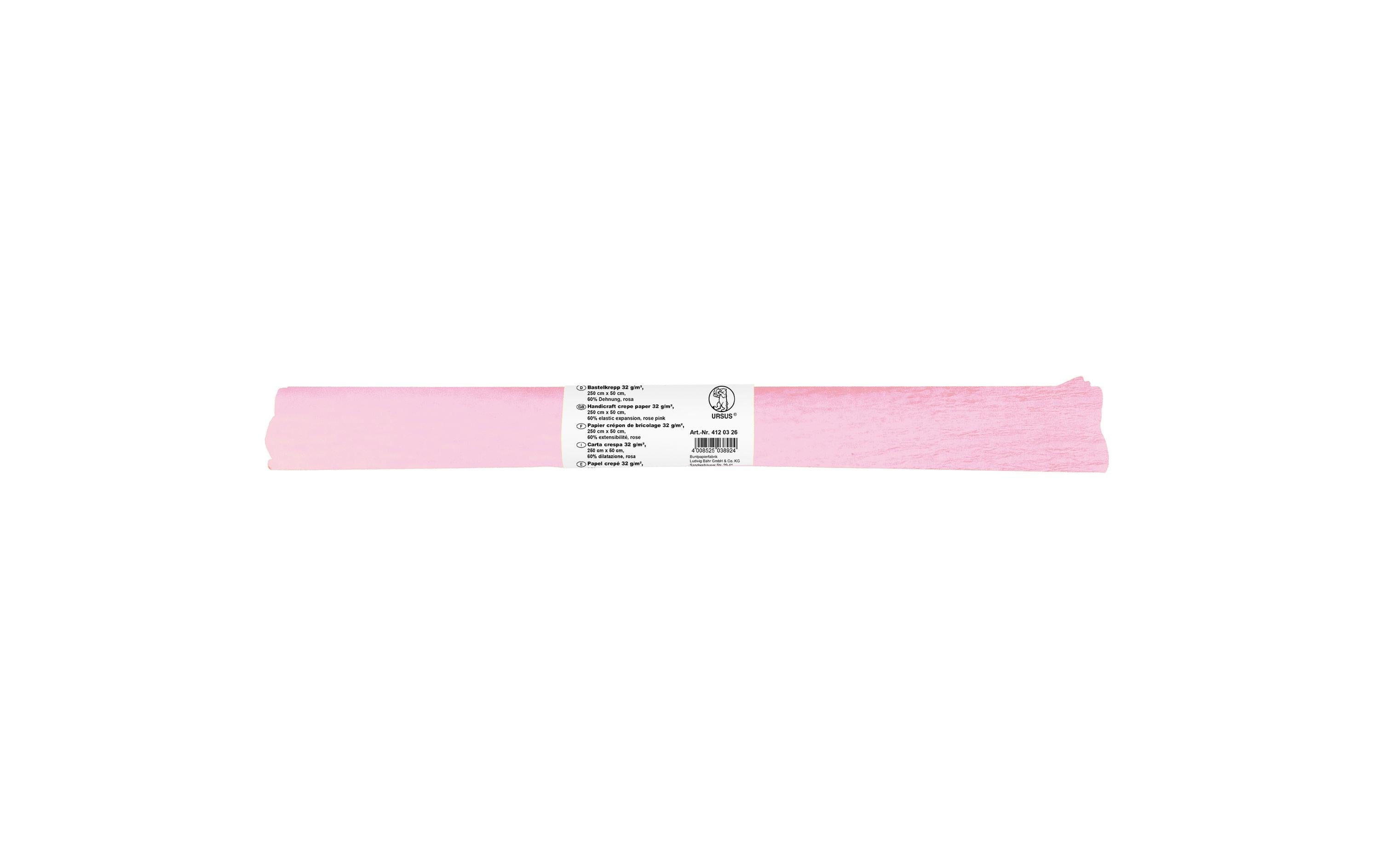 Ursus Krepppapier 32g/m2, 50 x 2.5 m, rosa