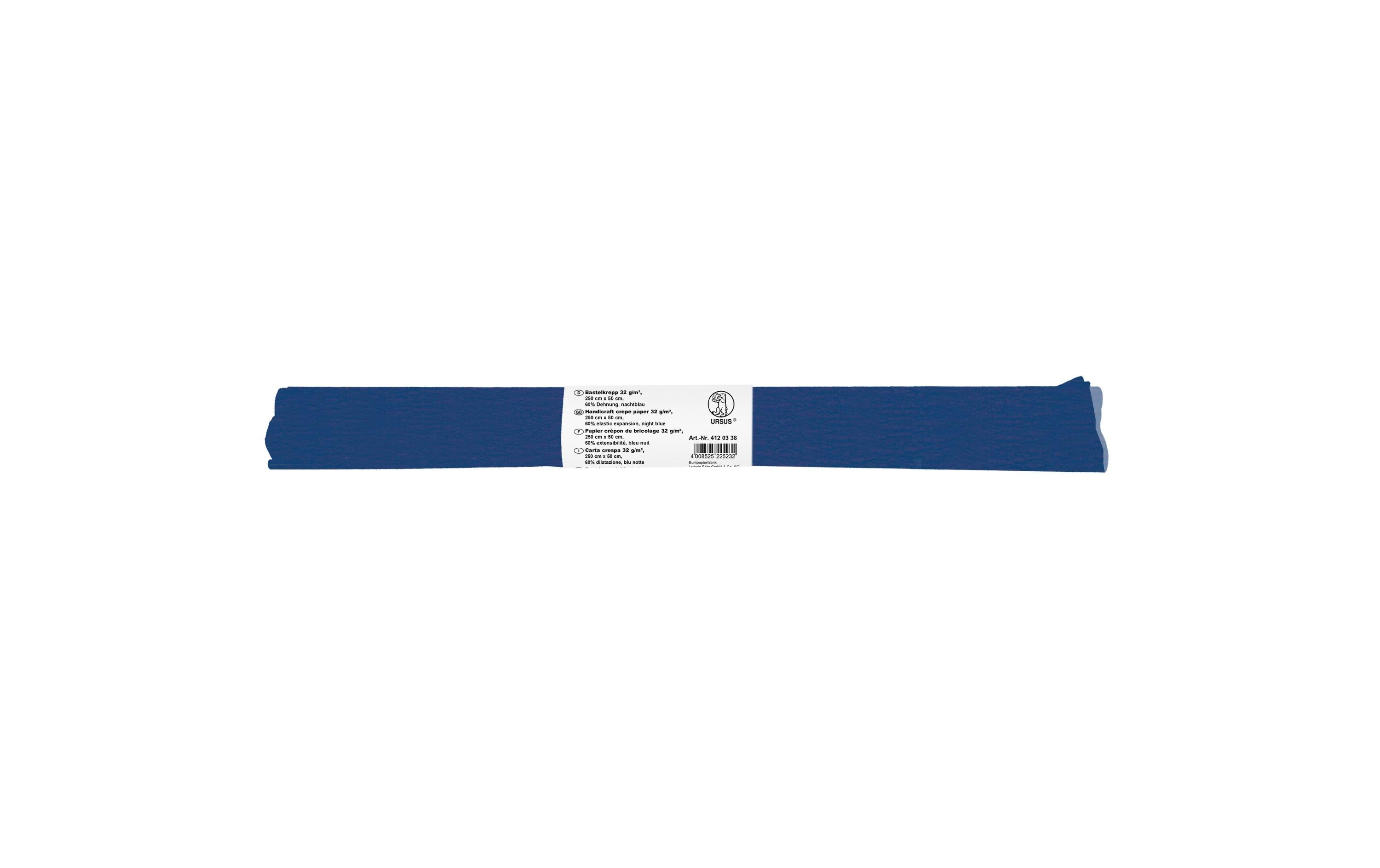 Ursus Krepppapier 32g/m2, 50 x 2.5 m, nachtblau