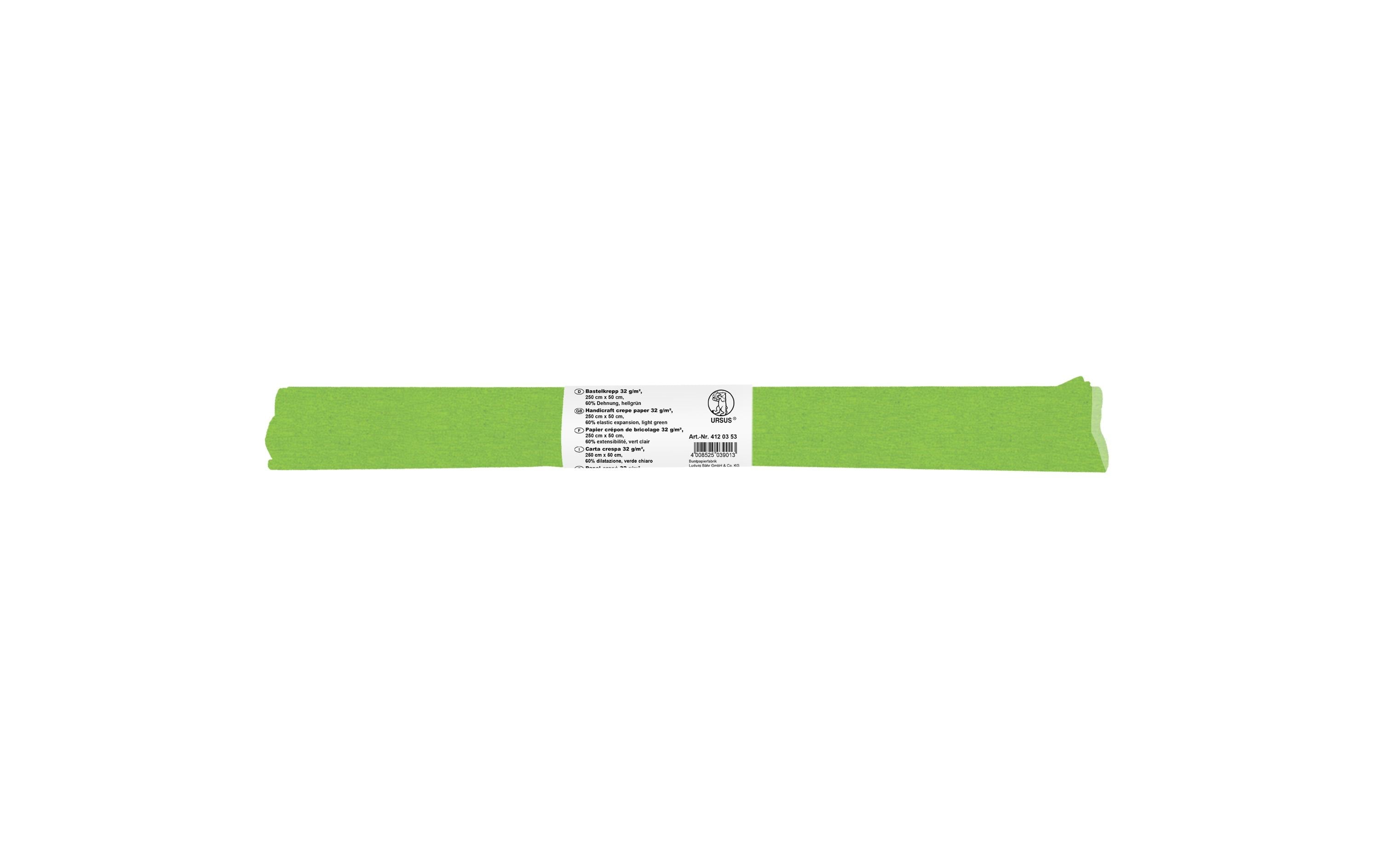 Ursus Krepppapier 32g/m2, 50 x 2.5 m, hellgrün