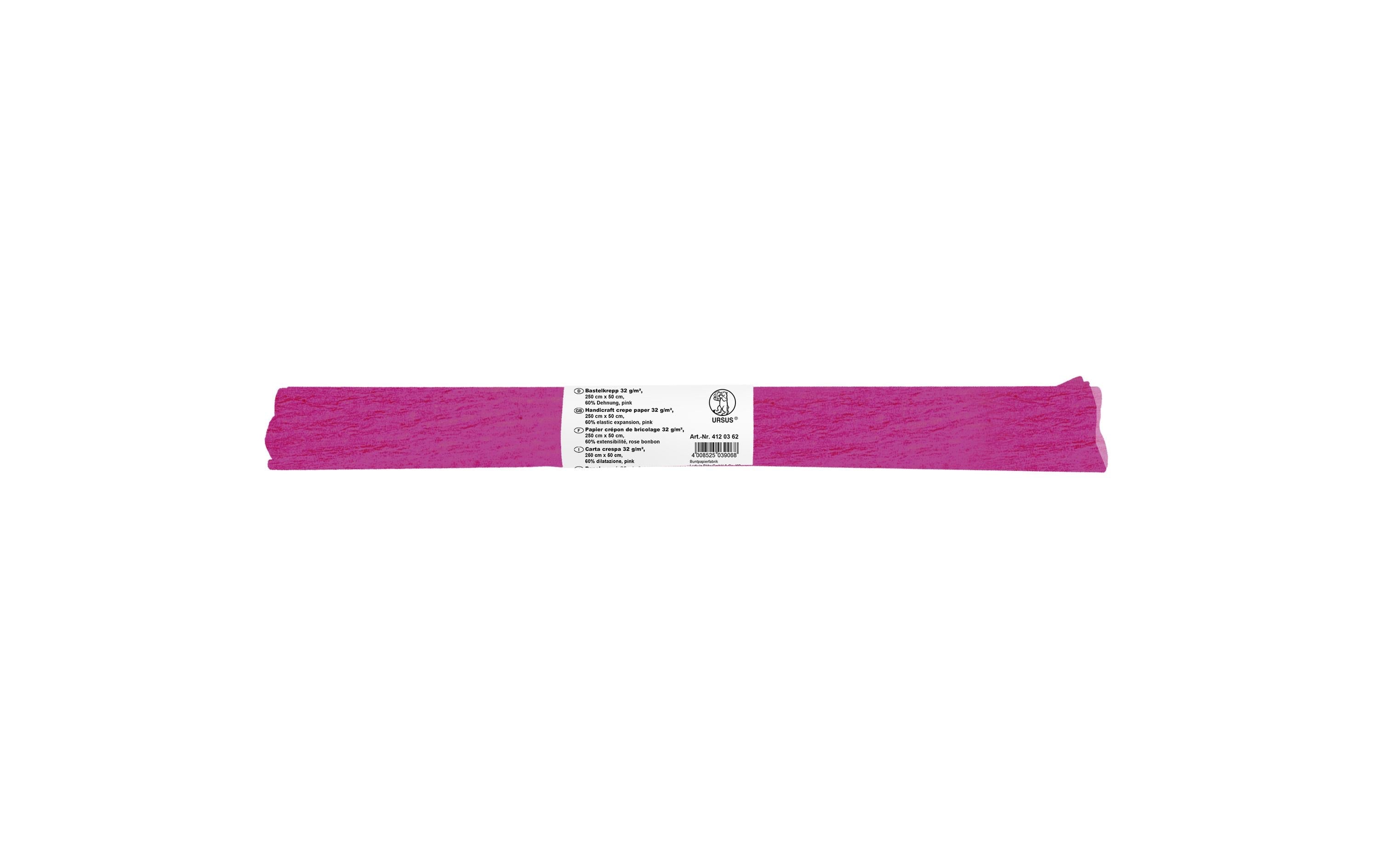 Ursus Krepppapier 32g/m2, 50 x 2.5 m, pink