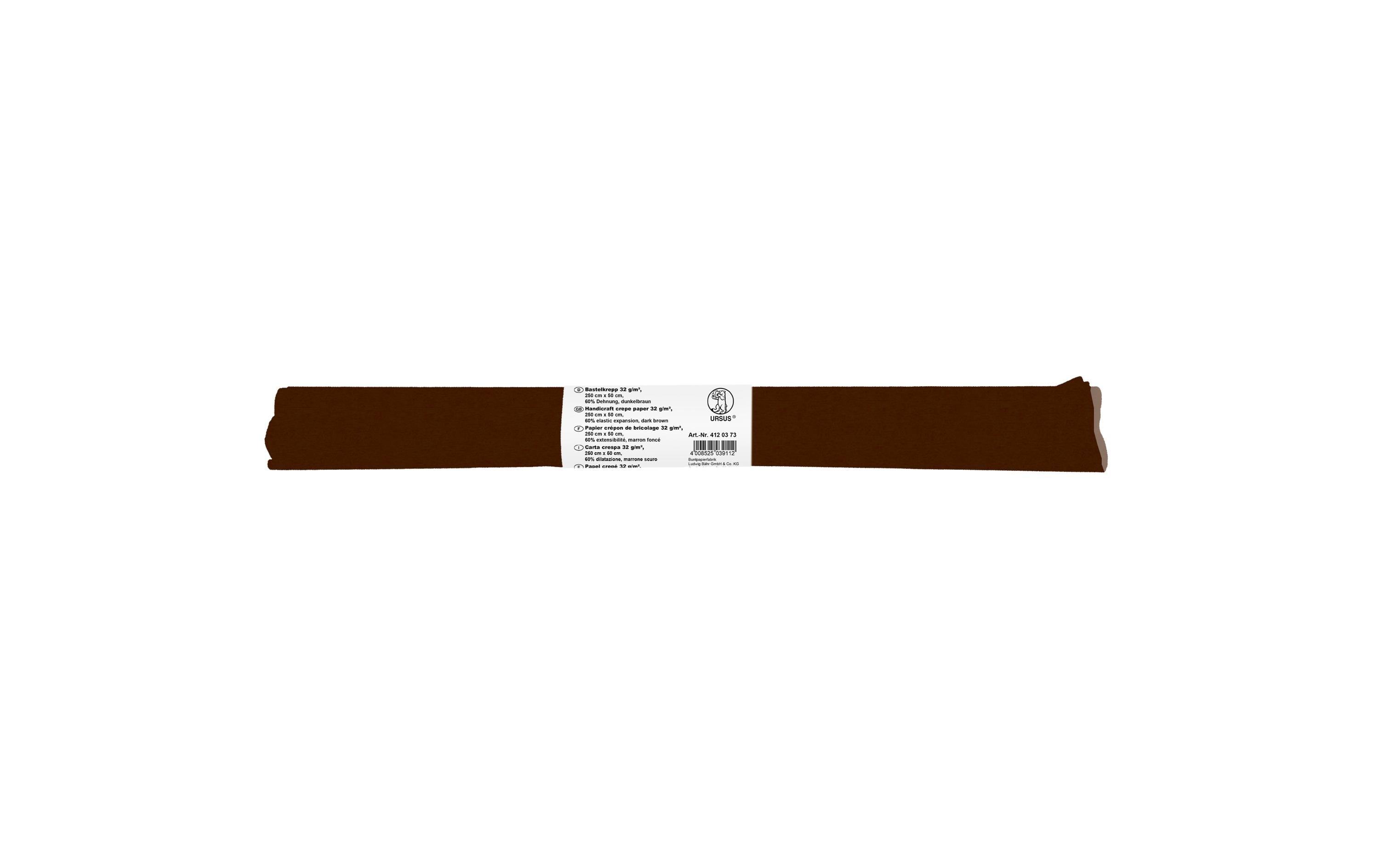 Ursus Krepppapier 32g/m2, 50 x 2.5 m, dunkelbraun