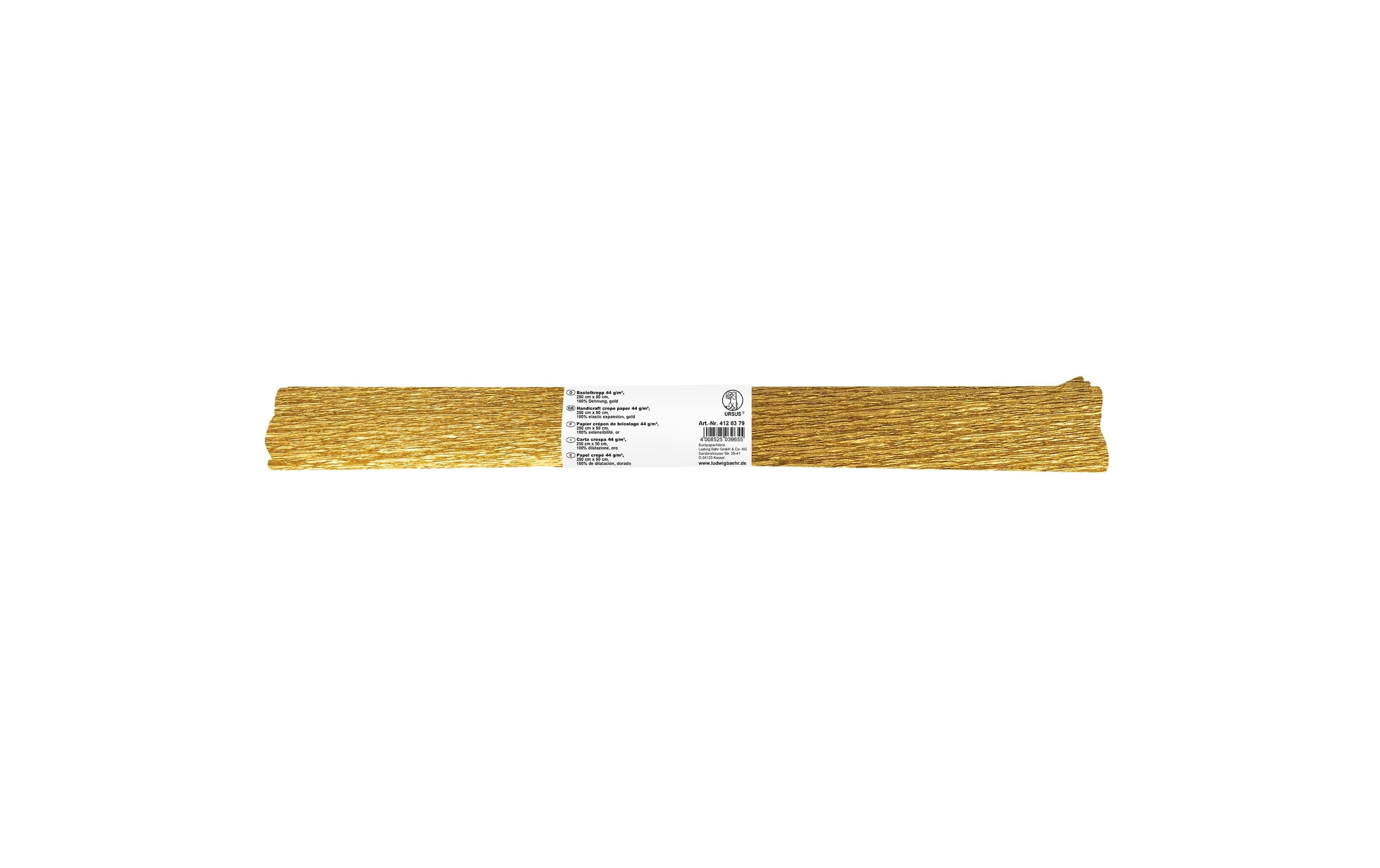 Ursus Krepppapier 32g/m2, 50 x 2.5 m, gold