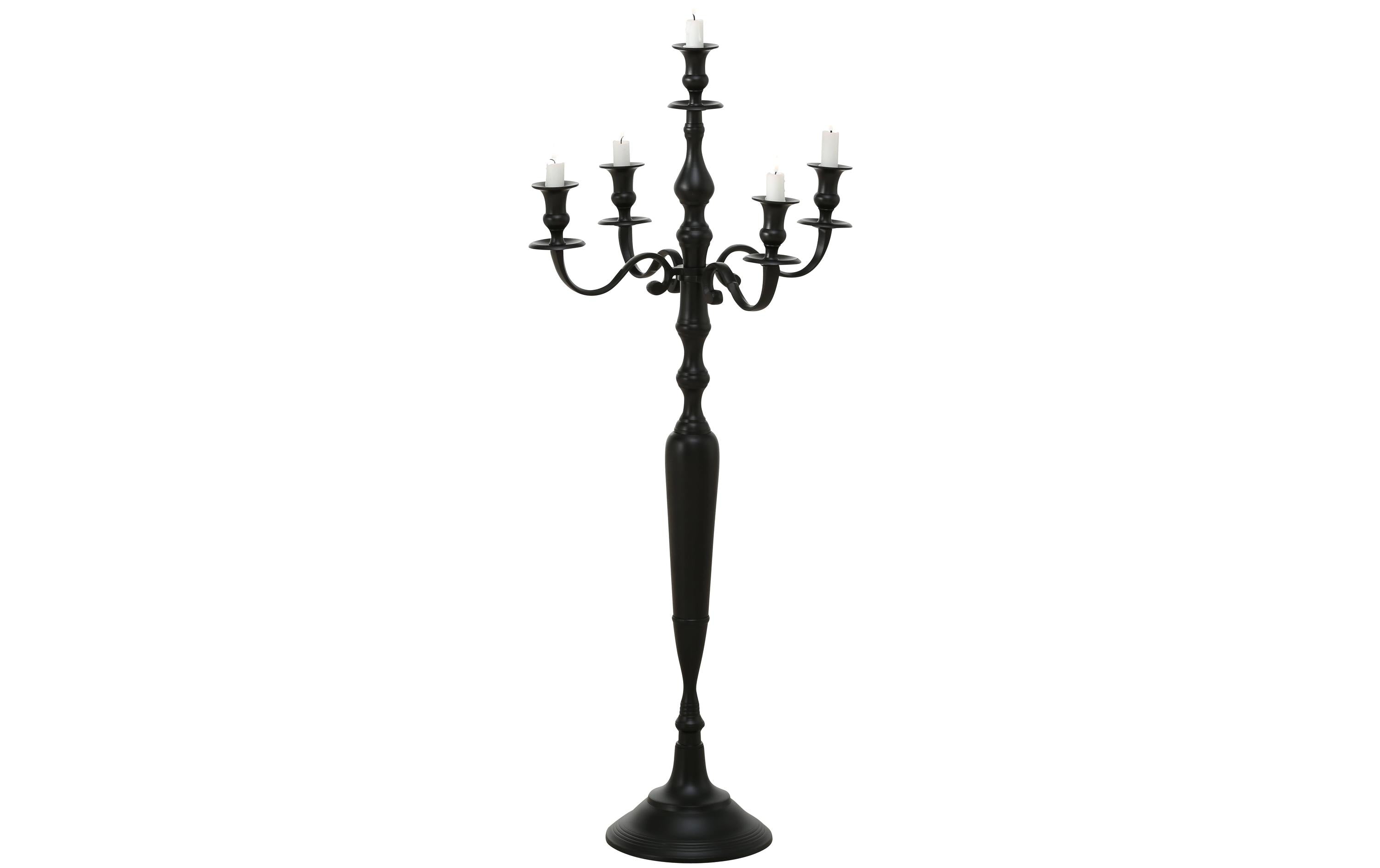 Boltze Kerzenleuchter Victoria H 105 cm, Aluminium, Schwarz