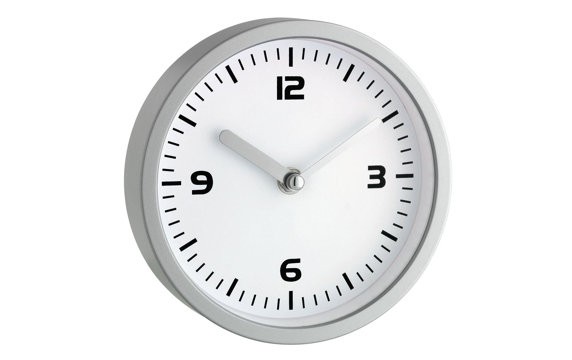Wanduhr, silber weiss ohne Batterie