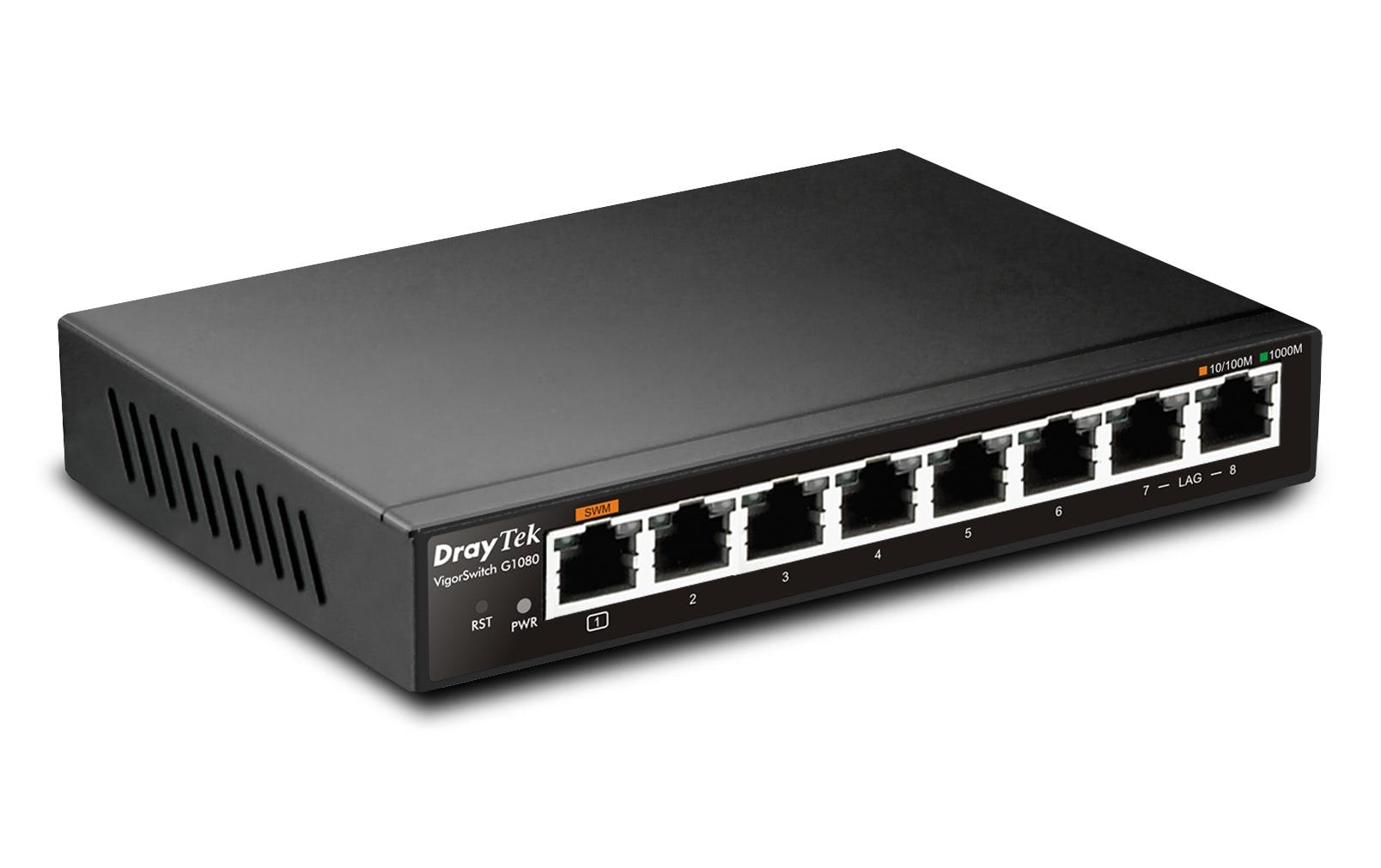 DrayTek VigorSwitch G1080 : 8 Ports RJ-45 Lüfterlos