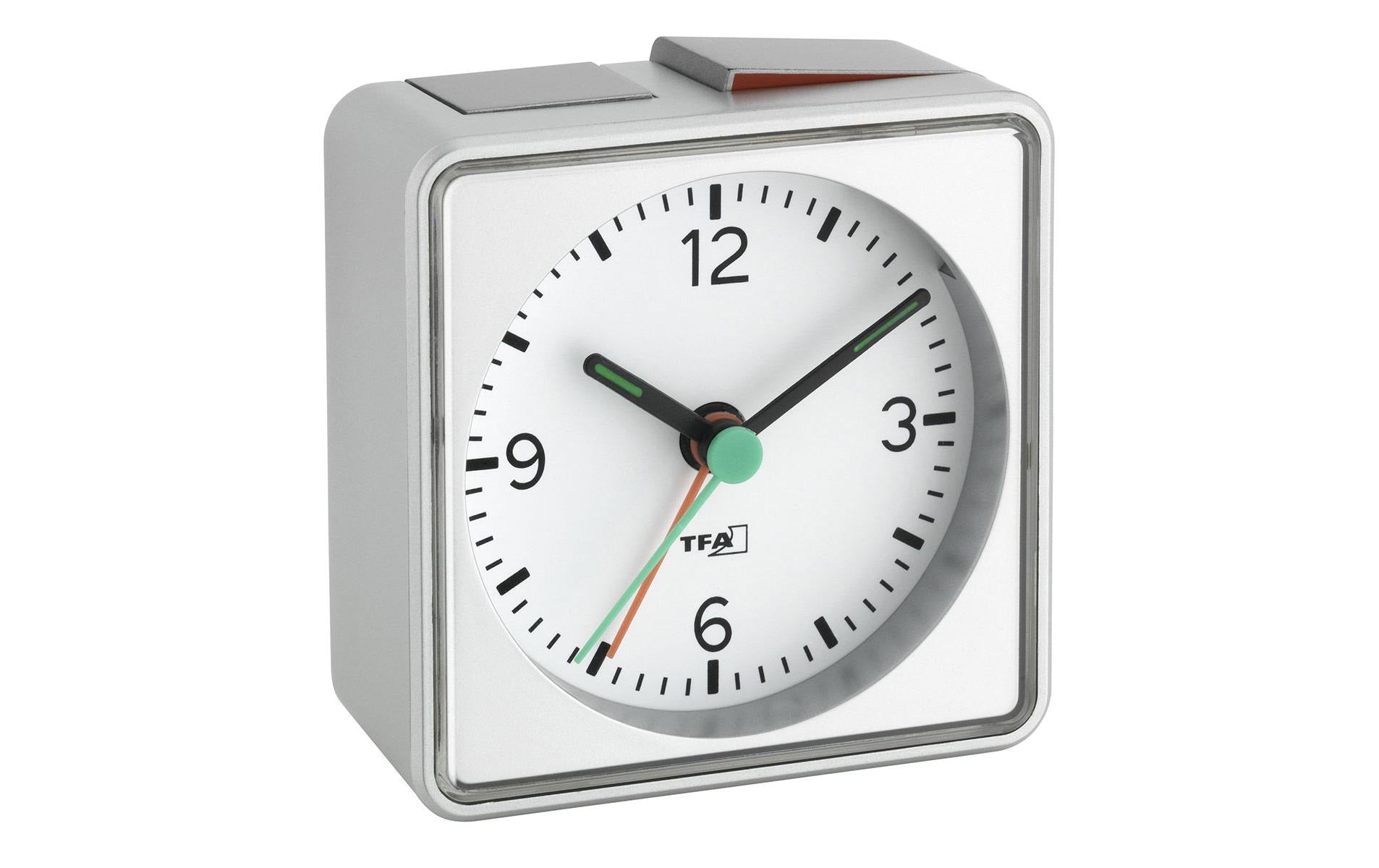 PUSH Elektronischer Wecker silber weiss ohne Batterie