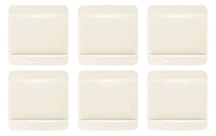 Villeroy & Boch Manufac. Speiseteller 6erSet,blanc,Porzellan,quadrat.28x28x2cm
