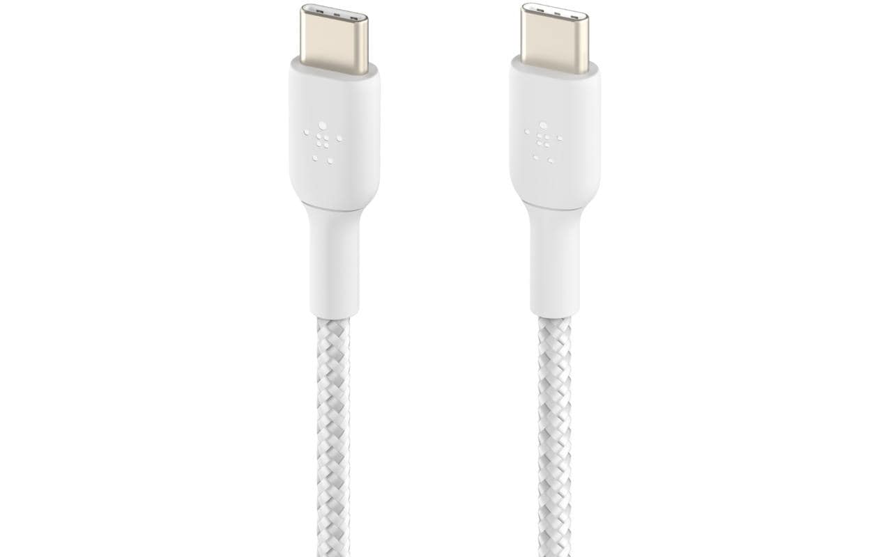 Belkin BoostCharge USB-C/USB-C 1M ummantelt, weiss