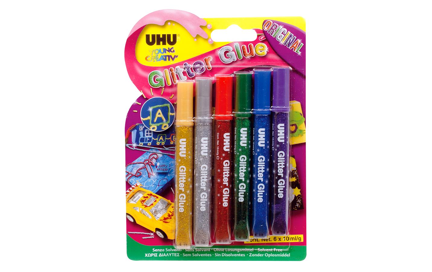 UHU Glitter Kleber original 6x10ml