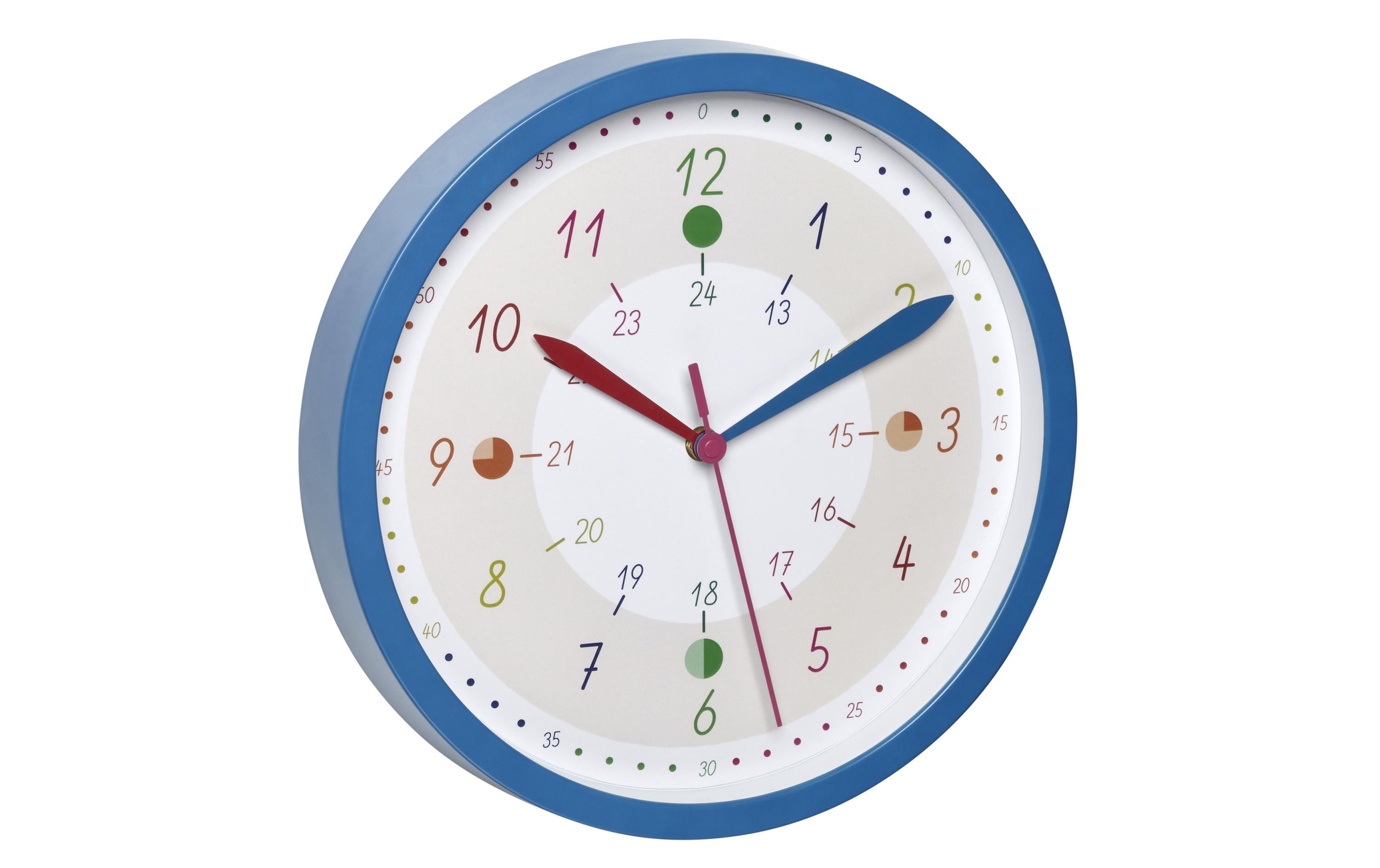 Kinder-Wanduhr blau ohne Batterie