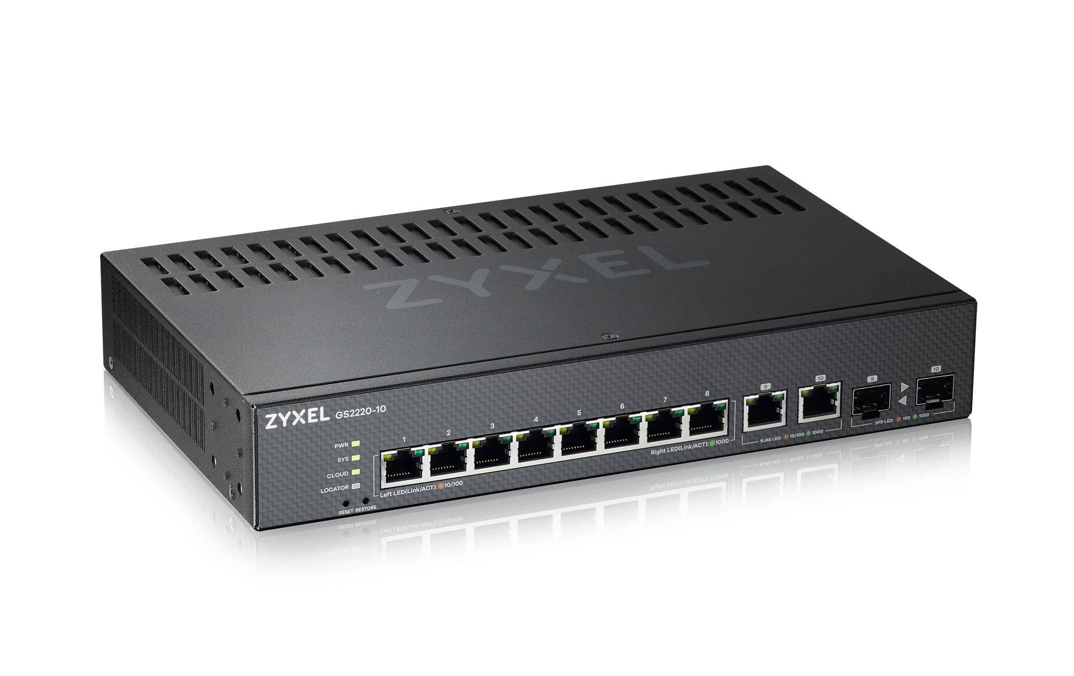 Zyxel GS2220-10 Hybrid Switch Layer 2, lüfterlos