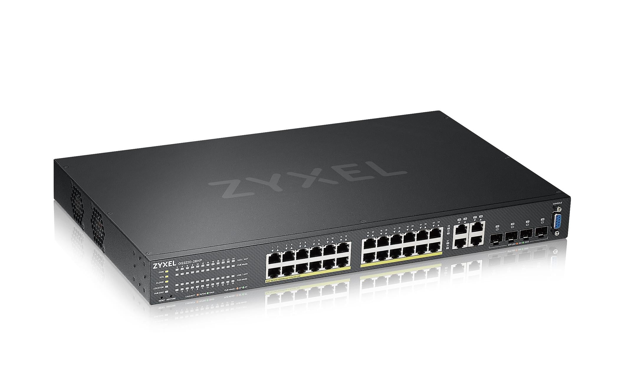 Zyxel GS2220-28HP Hybrid Switch Layer 2, lüfterlos, PoE+