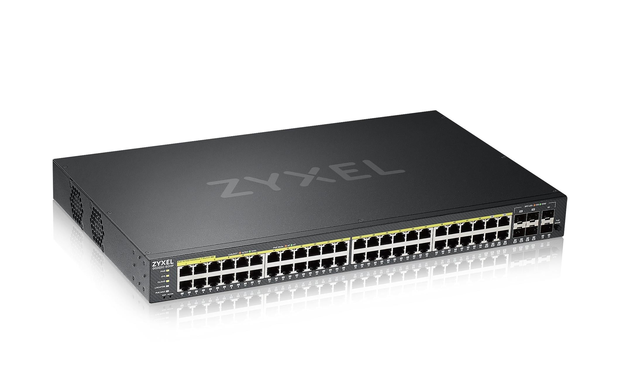 Zyxel GS2220-50HP Hybrid Switch Layer 2, lüfterlos, PoE+
