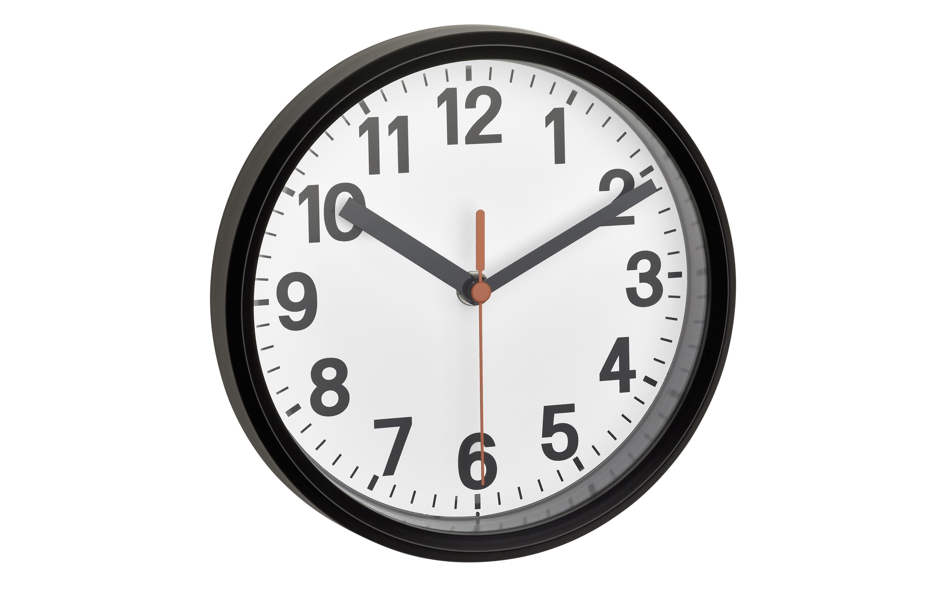 Funk-Wanduhr schwarz weiss ohne Batterie