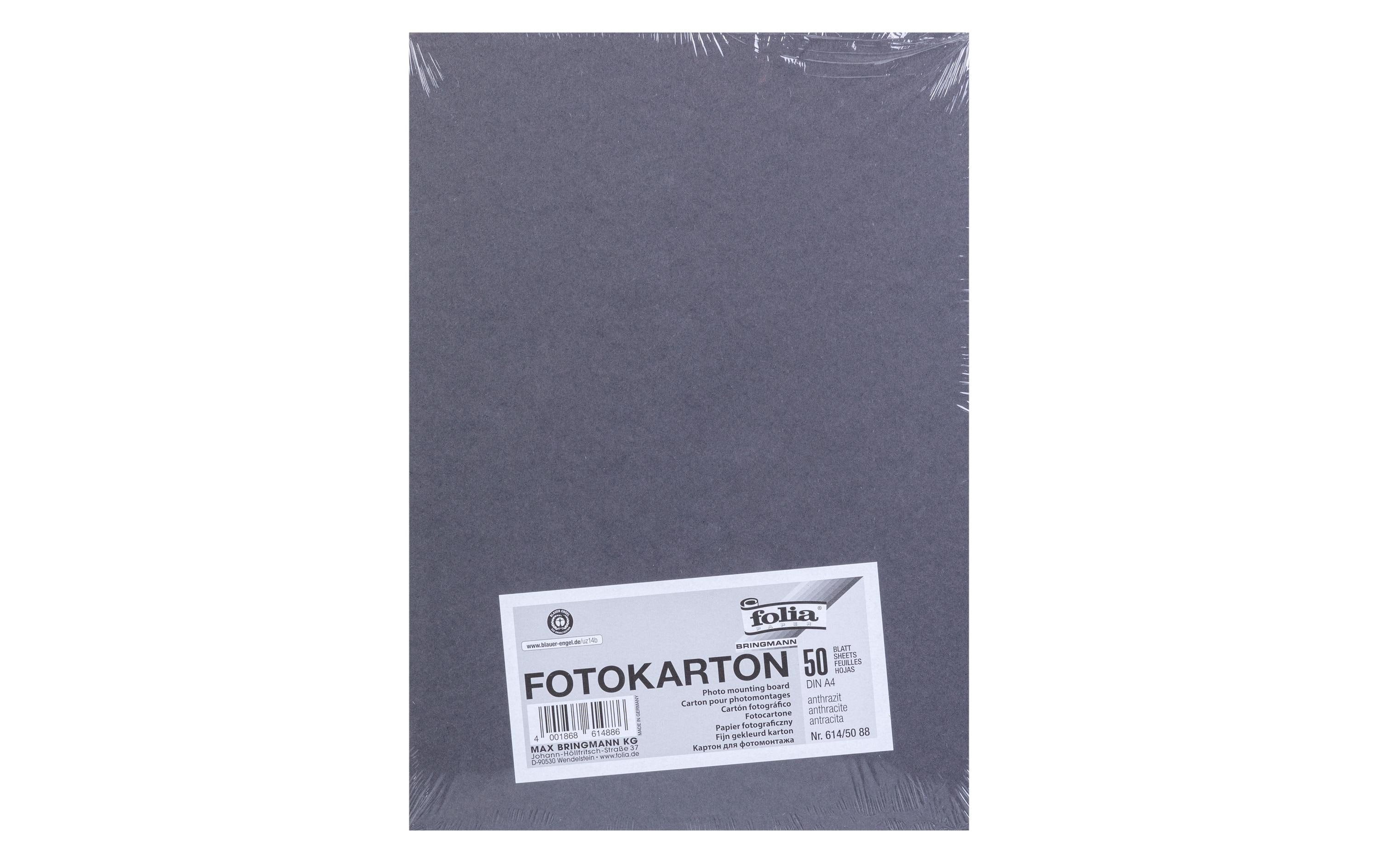 Folia Fotokarton A4 300g/m2, 50 Blatt Farbe: Anthrazit