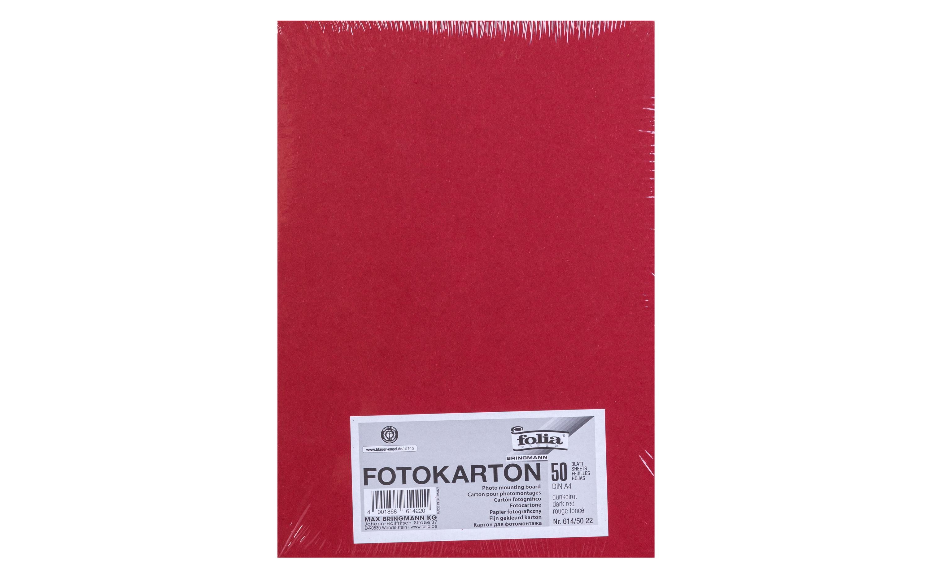 Folia Fotokarton A4 300g/m2, 50 Blatt Farbe: Dunkelrot