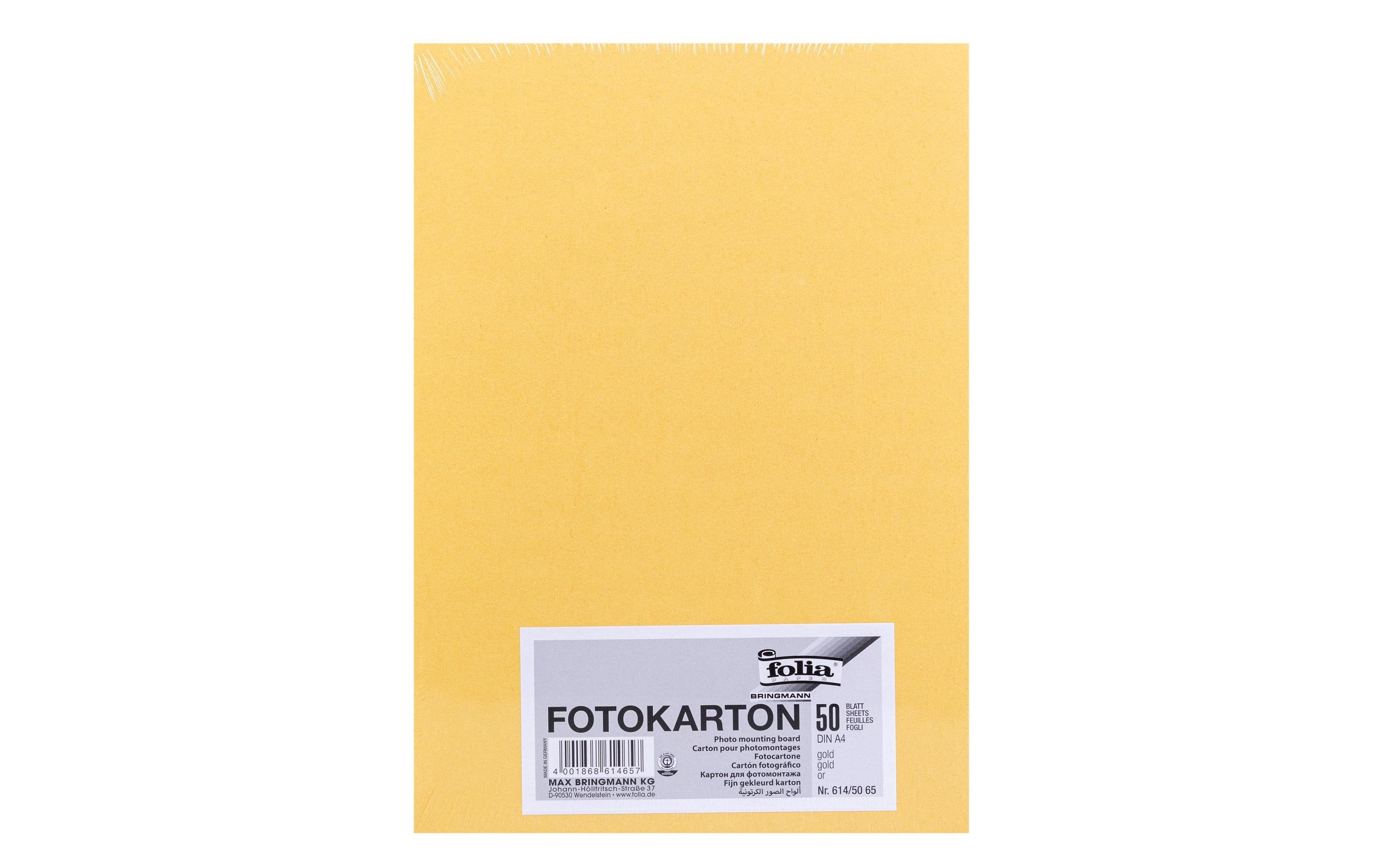 Folia Fotokarton A4 300g/m2, 50 Blatt Farbe: Gold matt