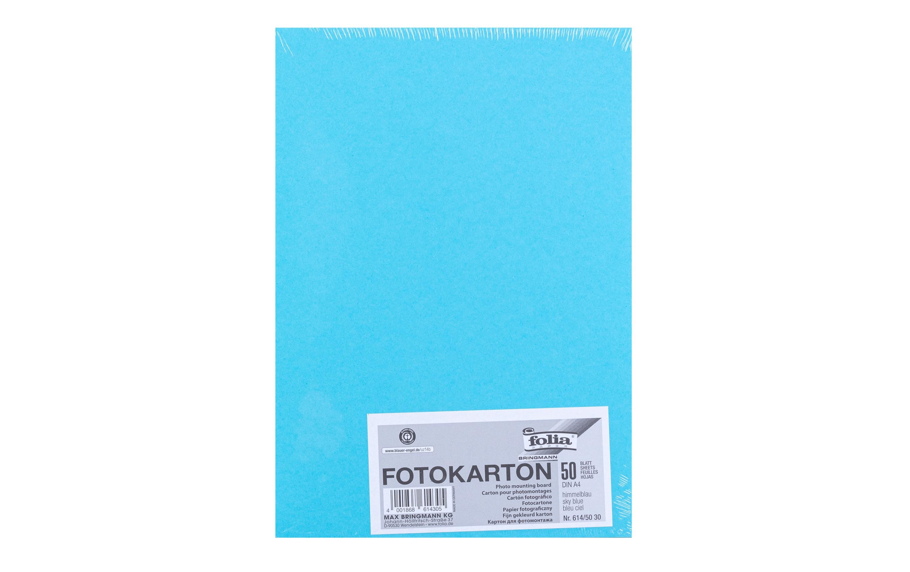 Folia Fotokarton A4 300g/m2, 50 Blatt Farbe: Himmelblau