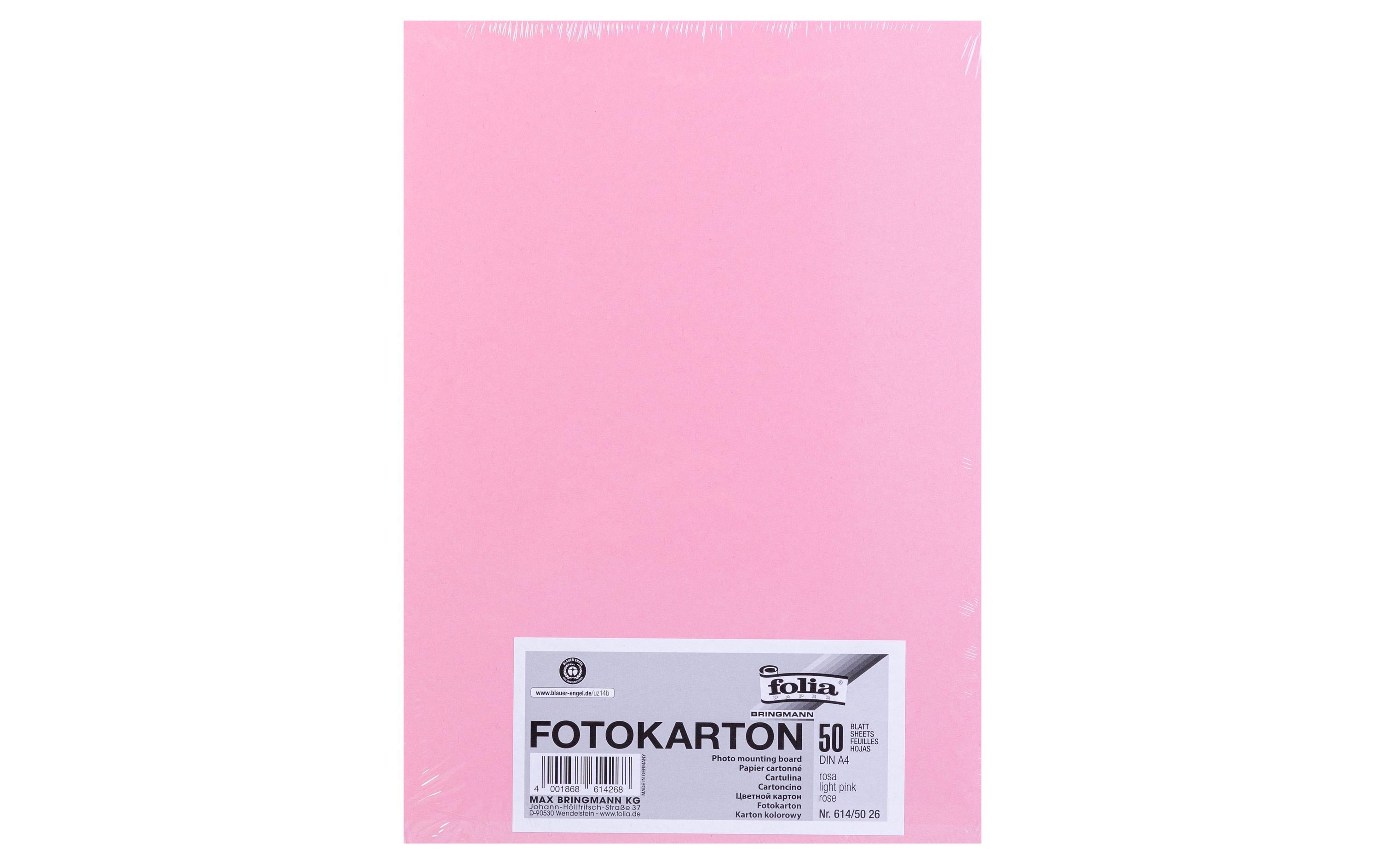 Folia Fotokarton A4 300g/m2, 50 Blatt Farbe: Rosa
