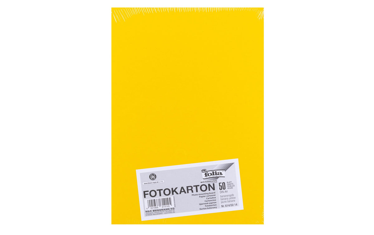 Folia, Fotokarton A4, 300 g/m², 50 Blatt, B Farbe: Bananengelb